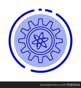 Experiment, Gear, Setting, Lab Blue Dotted Line Line Icon