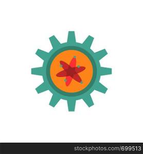 Experiment, Gear, Setting, Lab Flat Color Icon. Vector icon banner Template