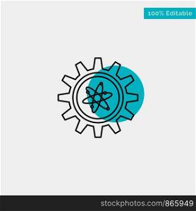 Experiment, Gear, Setting, Lab turquoise highlight circle point Vector icon