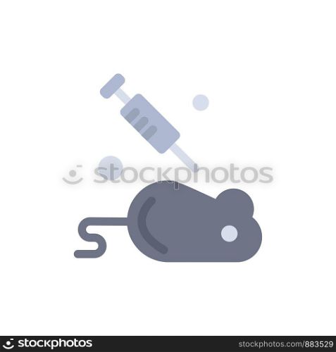 Experiment, Laboratory, Mouse, Science Flat Color Icon. Vector icon banner Template