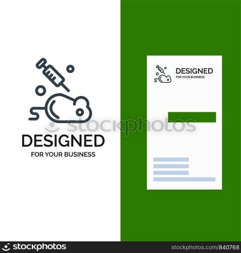 Experiment, Laboratory, Mouse, Science Grey Logo Design and Business Card Template