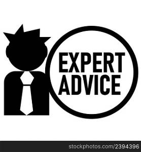 expert advice icon on white background. decision support symbol. professional suggestion sign. flat style.