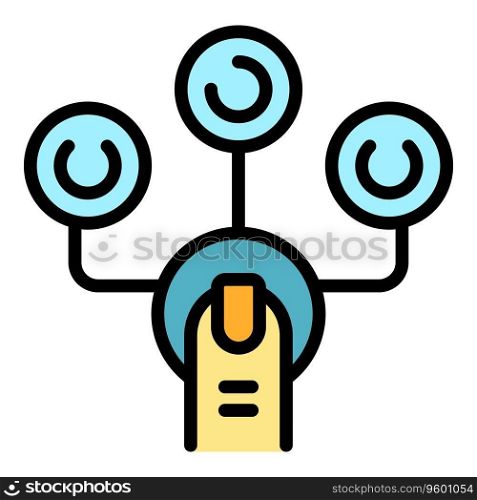 Expert button icon outline vector. Business chart. Stock security color flat. Expert button icon vector flat