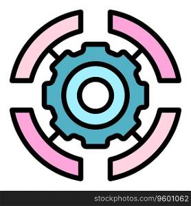 Expert gear icon outline vector. Office cyber. People goal color flat. Expert gear icon vector flat