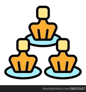 Expert group team icon outline vector. Work office. Report cyber color flat. Expert group team icon vector flat