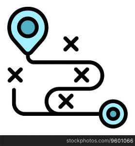 Expert route icon outline vector. Business team. Consult chart color flat. Expert route icon vector flat