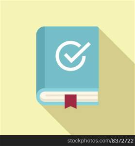 Expertise book icon flat vector. Expert standard. Work trust. Expertise book icon flat vector. Expert standard