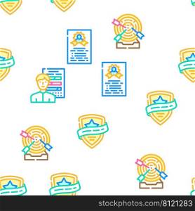 Expertise Business Processing Vector Seamless Pattern Color Line Illustration. Expertise Business Processing Icons Set Vector