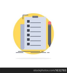 expertise, checklist, check, list, document Flat Color Icon Vector