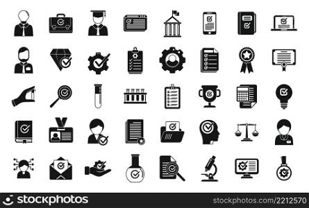 Expertise icons set simple vector. Central manager. Data strategy. Expertise icons set simple vector. Central manager