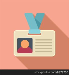 Expertise id card icon flat vector. Quality expert. Work guarantee. Expertise id card icon flat vector. Quality expert
