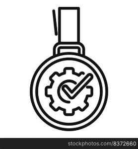 Expertise medal icon outline vector. Quality expert. Work complete. Expertise medal icon outline vector. Quality expert