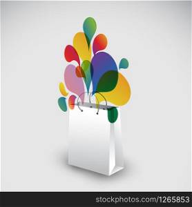 Exploding gift bag - Abstract vector illustration full of colors