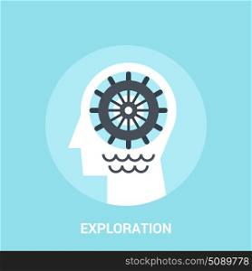 exploration icon concept. Abstract vector illustration of exploration icon concept