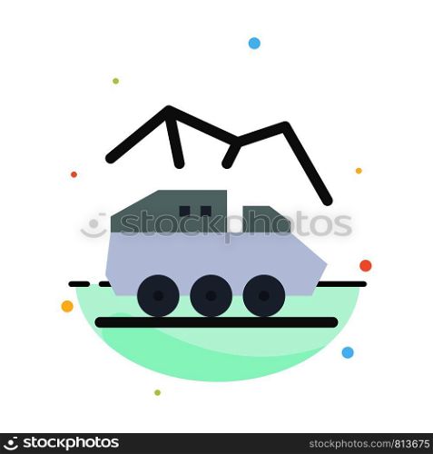Exploration, Planet, Rover, Surface, Transport Abstract Flat Color Icon Template