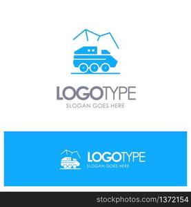 Exploration, Planet, Rover, Surface, Transport Blue Solid Logo with place for tagline