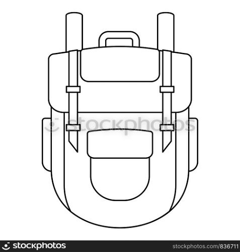 Explore backpack icon. Outline explore backpack vector icon for web design isolated on white background. Explore backpack icon, outline style