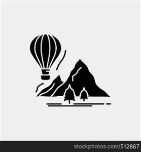 explore, travel, mountains, camping, balloons Glyph Icon. Vector isolated illustration. Vector EPS10 Abstract Template background