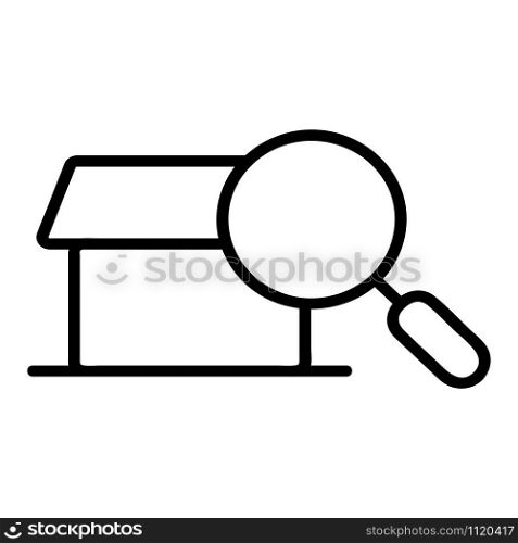 Exploring the purchase of a home icon vector. A thin line sign. Isolated contour symbol illustration. Exploring the purchase of a home icon vector. Isolated contour symbol illustration