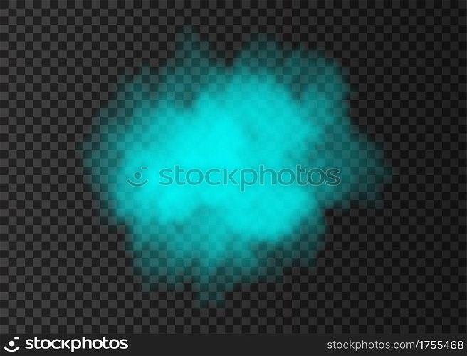 Explosion. Blue smoke circle. Color spiral fog track isolated on transparent background. Realistic vector cloud or steam texture.