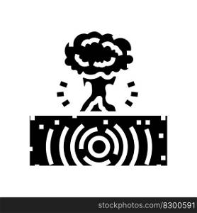 explosion earthquake disaster glyph icon vector. explosion earthquake disaster sign. isolated symbol illustration. explosion earthquake disaster glyph icon vector illustration