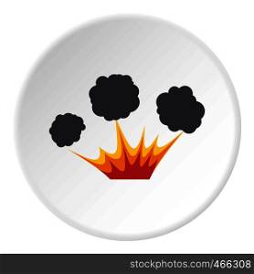 Explosion icon in flat circle isolated on white background vector illustration for web. Explosion icon circle