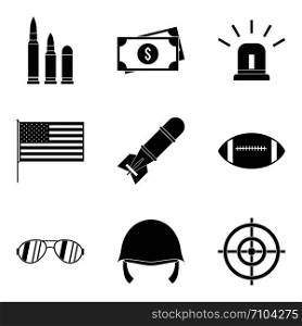 Explosive icons set. Simple set of 9 explosive vector icons for web isolated on white background. Explosive icons set, simple style