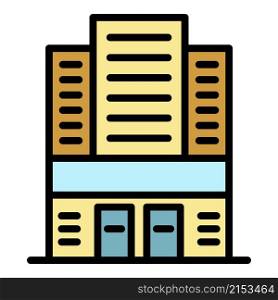 Expo building icon. Outline expo building vector icon color flat isolated. Expo building icon color outline vector