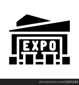 expo center glyph icon vector. expo center sign. isolated contour symbol black illustration. expo center glyph icon vector illustration