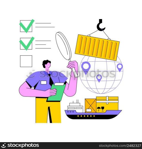 Export control abstract concept vector illustration. Licensing services, export of goods, software and technology, national security, warehouse storage, logistic industry, cargo abstract metaphor.. Export control abstract concept vector illustration.