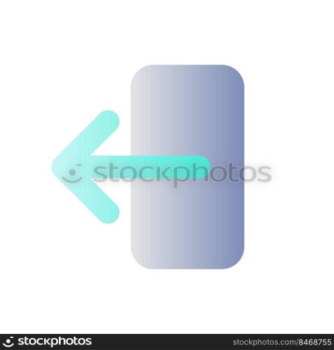 Export data flat gradient color ui icon. Importing files to library. Data backup. Unloading database. Simple filled pictogram. GUI, UX design for mobile application. Vector isolated RGB illustration. Export data flat gradient color ui icon