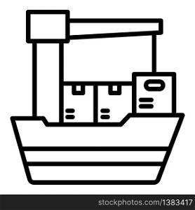Export ship icon. Outline export ship vector icon for web design isolated on white background. Export ship icon, outline style