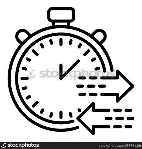 Export time icon. Outline export time vector icon for web design isolated on white background. Export time icon, outline style