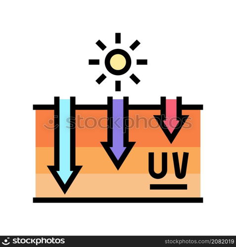 exposure of skin to uv rays tanning process color icon vector. exposure of skin to uv rays tanning process sign. isolated symbol illustration. exposure of skin to uv rays tanning process color icon vector illustration