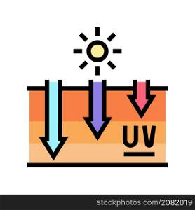 exposure of skin to uv rays tanning process color icon vector. exposure of skin to uv rays tanning process sign. isolated symbol illustration. exposure of skin to uv rays tanning process color icon vector illustration