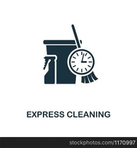 Express Cleaning creative icon. Simple element illustration. Express Cleaning concept symbol design from cleaning collection. Can be used for mobile and web design, apps, software, print.. Express Cleaning icon. Line style icon design from cleaning icon collection. UI. Illustration of express cleaning icon. Pictogram isolated on white. Ready to use in web design, apps, software, print.
