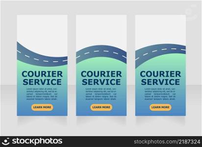 Express delivery promotional web banner design template. Vector flyer with text space. Advertising placard with customized copyspace. Printable poster for advertising. Verdana, Tahoma fonts used. Express delivery promotional web banner design template