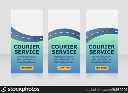 Express delivery promotional web banner design template. Vector flyer with text space. Advertising placard with customized copyspace. Printable poster for advertising. Verdana, Tahoma fonts used. Express delivery promotional web banner design template
