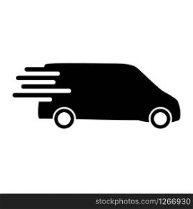 express delivery van icon white background vector illustration