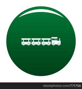 Express train icon. Simple illustration of express train vector icon for any design green. Express train icon vector green