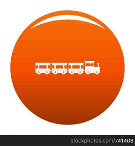 Express train icon. Simple illustration of express train vector icon for any design orange. Express train icon vector orange