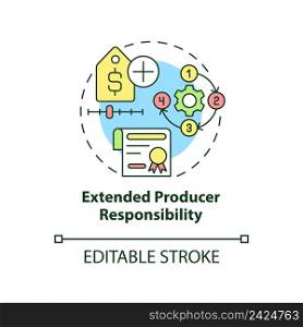 Extended producer responsibility concept icon. Area of industrial ecology abstract idea thin line illustration. Isolated outline drawing. Editable stroke. Arial, Myriad Pro-Bold fonts used. Extended producer responsibility concept icon