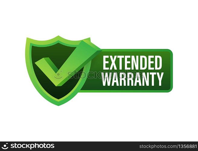 Extended warranty label or sticker. Badge, icon, stamp Vector illustration. Extended warranty label or sticker. Badge, icon, stamp. Vector illustration.