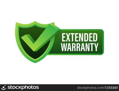 Extended warranty label or sticker. Badge, icon, stamp Vector illustration. Extended warranty label or sticker. Badge, icon, stamp. Vector illustration.