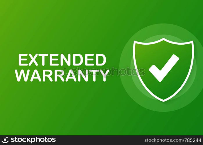 Extended warranty label or sticker. Badge, icon, stamp Vector illustration. Extended warranty label or sticker. Badge, icon, stamp. Vector stock illustration.