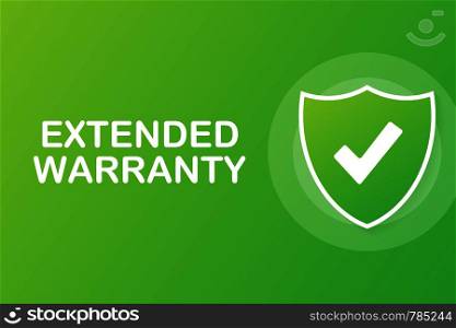 Extended warranty label or sticker. Badge, icon, stamp Vector illustration. Extended warranty label or sticker. Badge, icon, stamp. Vector stock illustration.