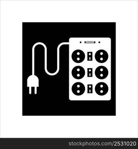 Extension Cord Icon Vector Art Illustration