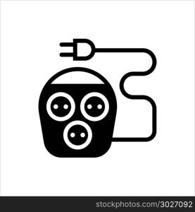 Extension Cord Icon Vector Art Illustration. Extension Cord Icon