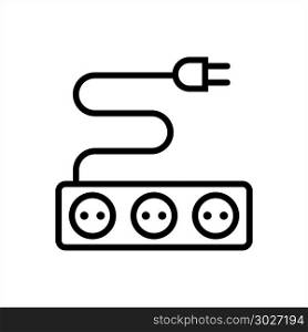 Extension Cord Icon Vector Art Illustration. Extension Cord Icon