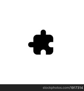 Extension icon. Simple puzzle icon flat style isolated on white background